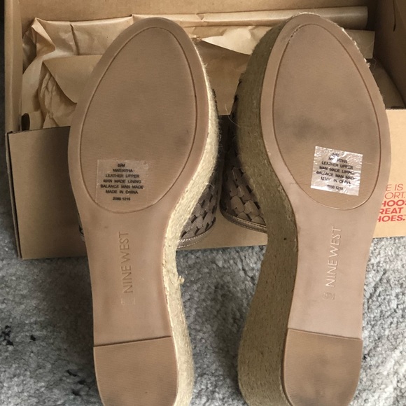 Worn 1x only Nine West wedge sandal rose gold 8.5 - Picture 5 of 6